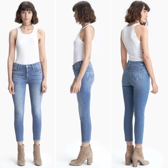 MOTHER Denim - Mother Jeans The Looker Crop Skinny Well Played Wash Blue Size 27